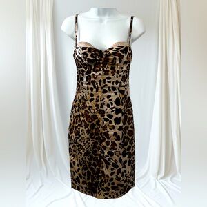 Y2K GUESS BY MARCIANO Sexy Leopard Bodycon Bustier Dress Size 6